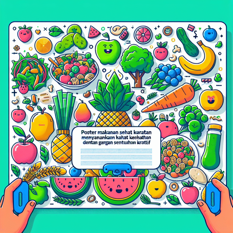 Poster Makanan Sehat Kartun: Menyantap Kesehatan dengan Sentuhan ...
